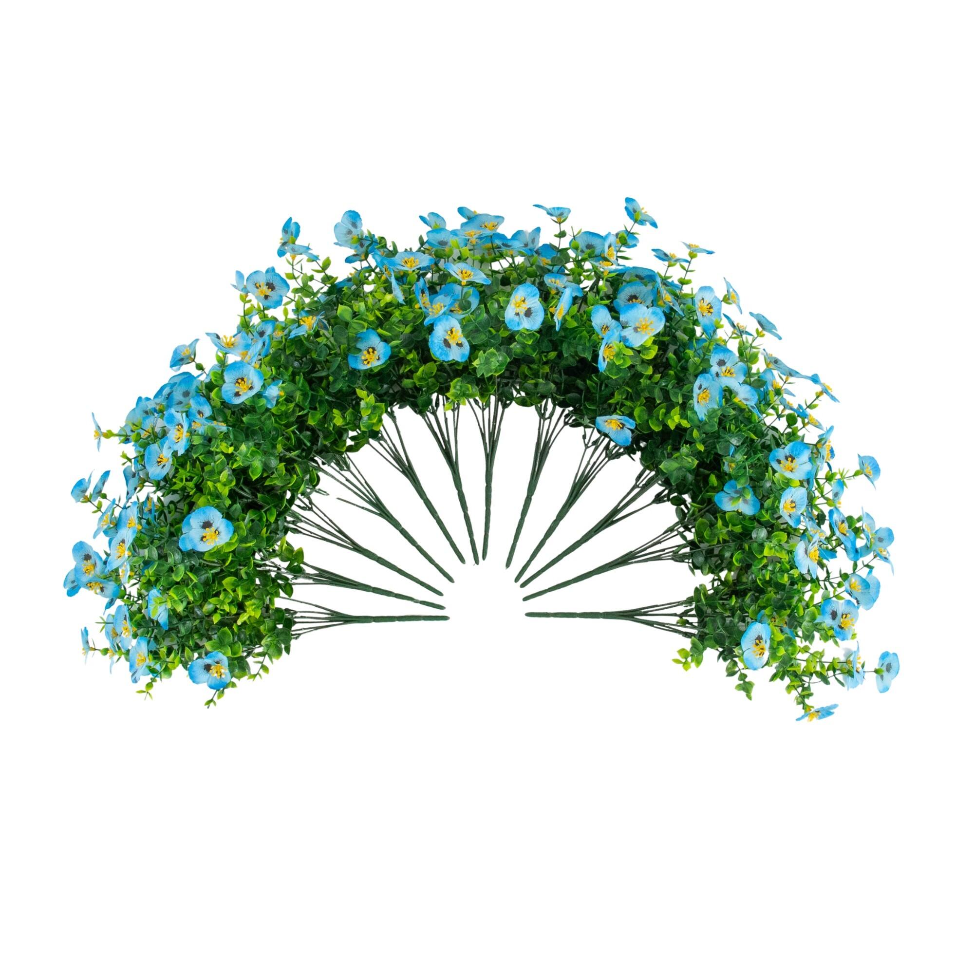 13" UV Resistant Artificial Pansy Bushes